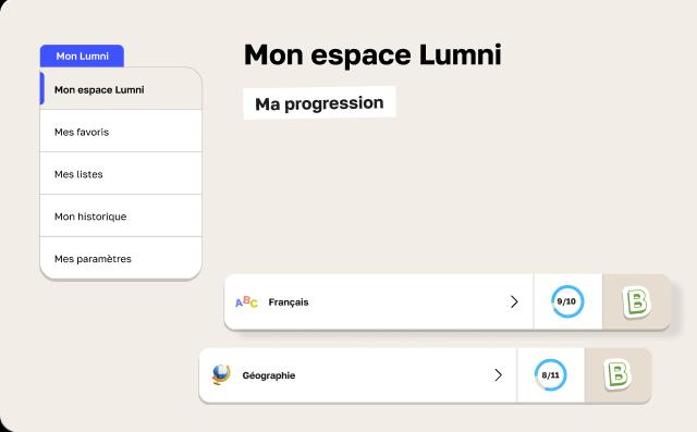 Consultes tes notes par matière, dans ton espace Lumni